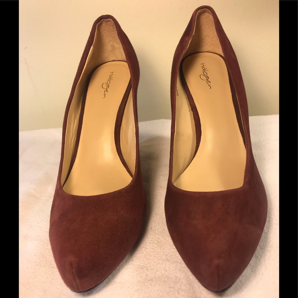 Halogen plum suede wedges. Size 8.5